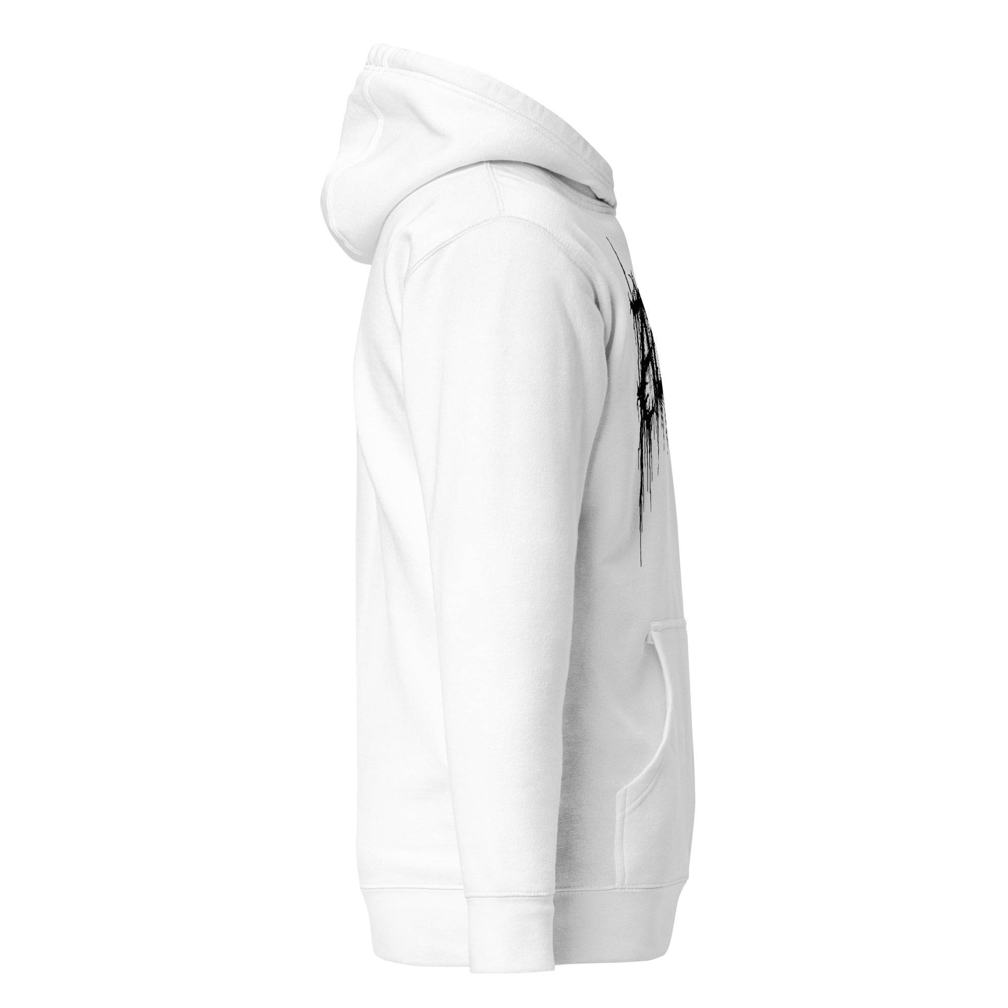 Dripping ALIVE hoodie white — raw graphic streetwear - side view right
