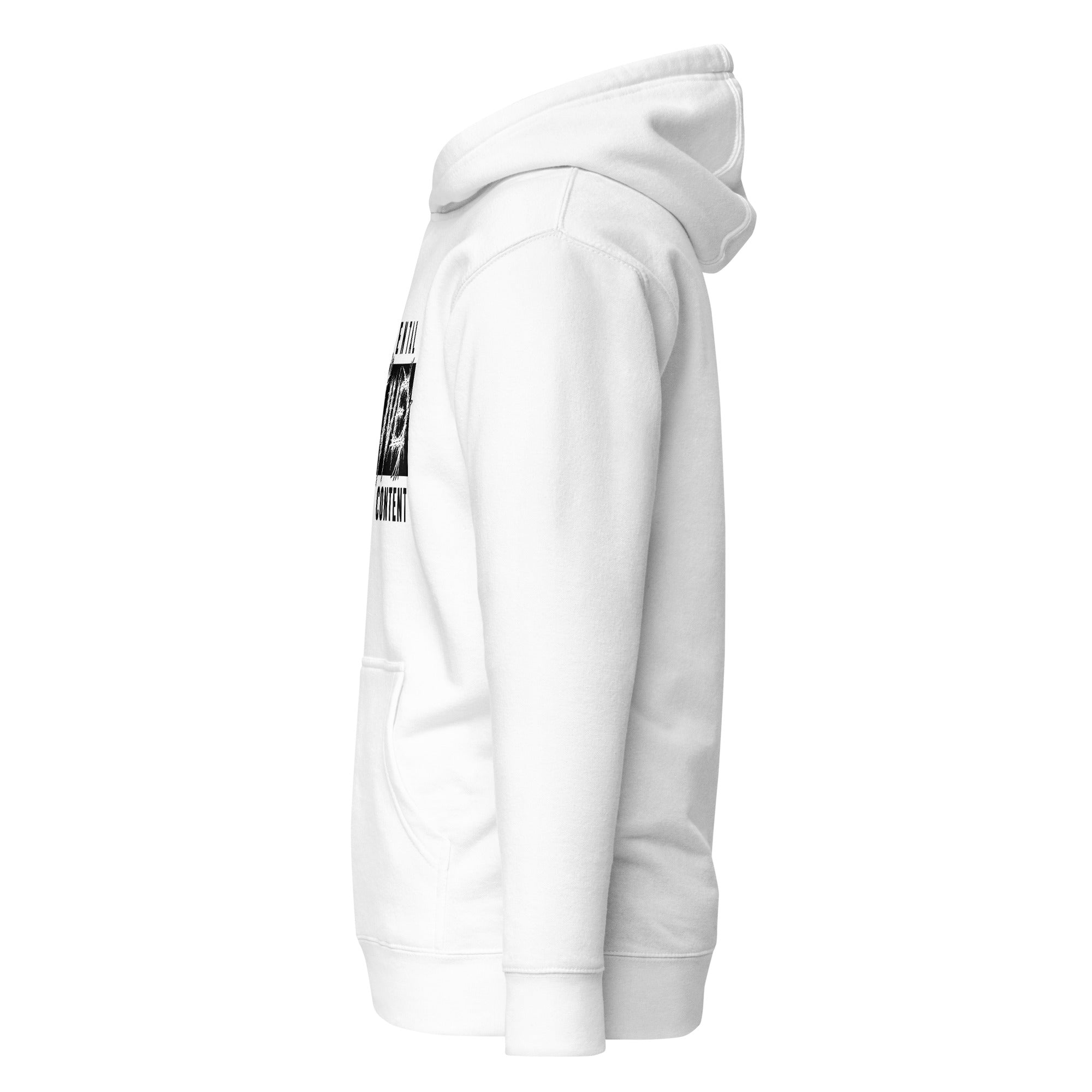Parental advisory ALIVE hoodie white — bold streetwear - Side View Left
